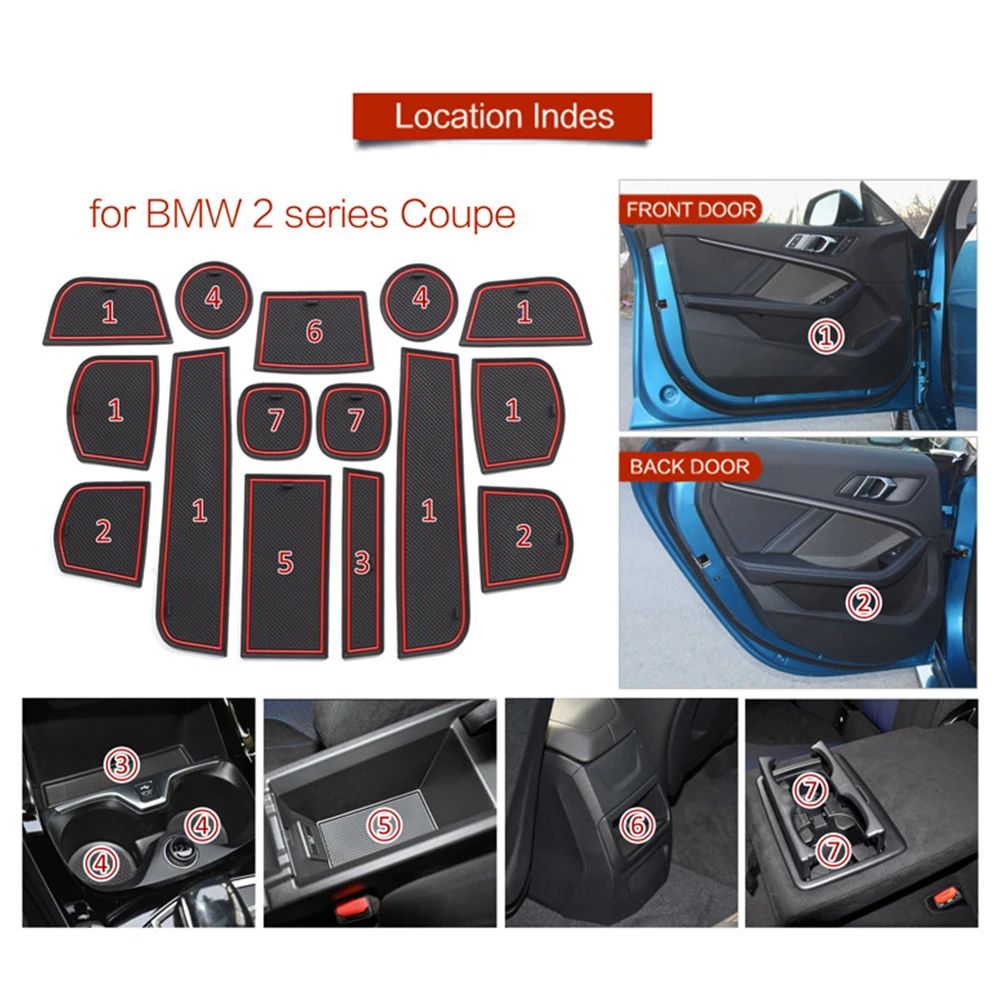 Резиновый коврик дверной паз для BMW 2 серии Gran Coupe F44 2020 2021 2022 подушка чашки