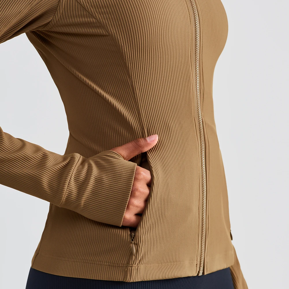 Vnazvnasi Women Sport Jacket Zipper Yoga Coat Sports Shirts Running Hoodies Thumb Hole Sportwear Women Tights Jacket Workout Top