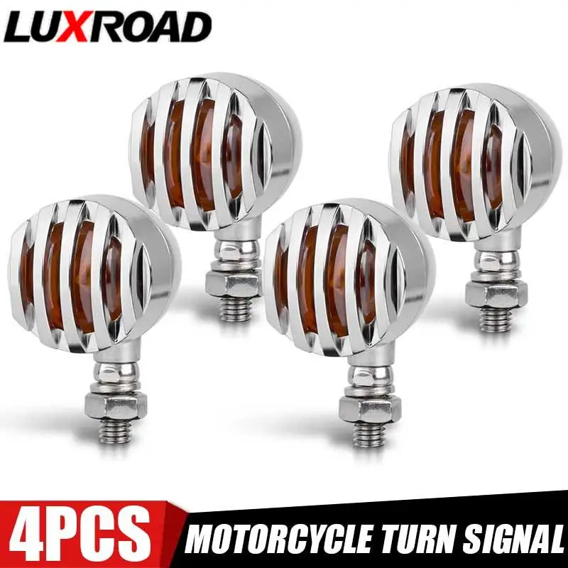 

For Honda Suzuki Yamaha BMW Cafe Racer DRL12V 10MM Screw Mini Bullet Motorcycle LED Turn Signal Flasher Indicator Amber Light