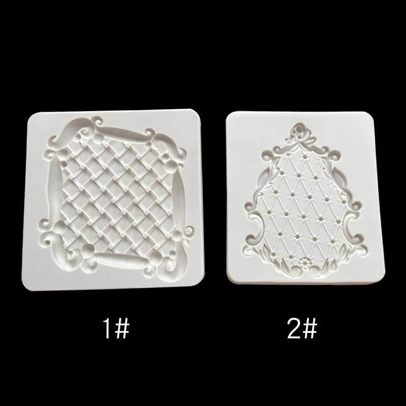 

European-Style Retro Embossed Photo Frame Silicone Mold Fondant Cake Surrounding Border Clay Mould Baking Decoration 19-293