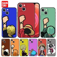 one piece cute anime case for iphone 13 12 11 pro max se 2020 11pro 12pro 13pro mini phone cover silicone black luxury soft