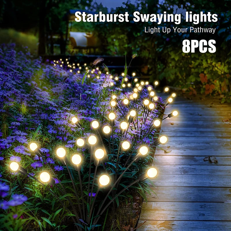 Solar LED Light Outdoor Landscape Lights Firefly Garden Lights Lawn Garden Decor Waterproof Solar Light
