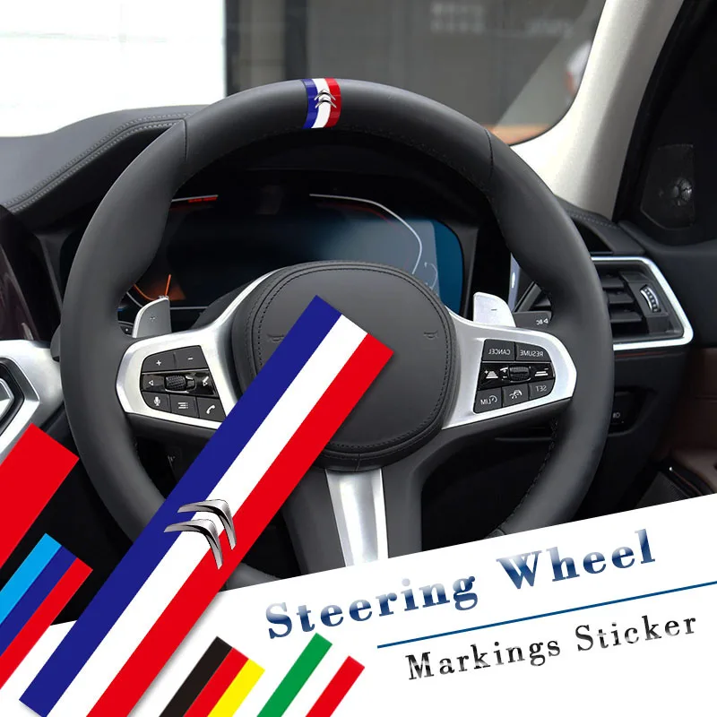 Автомобильные наклейки на руль наклейка с национальным флагом для Citroen C4 C3 C5 C1 C2