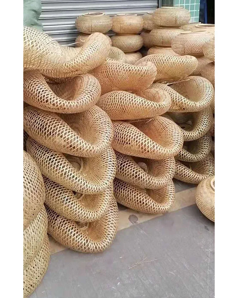 Бамбуковая плетеная люстра лампа 40/80 см подвесной светодиодный потолочный