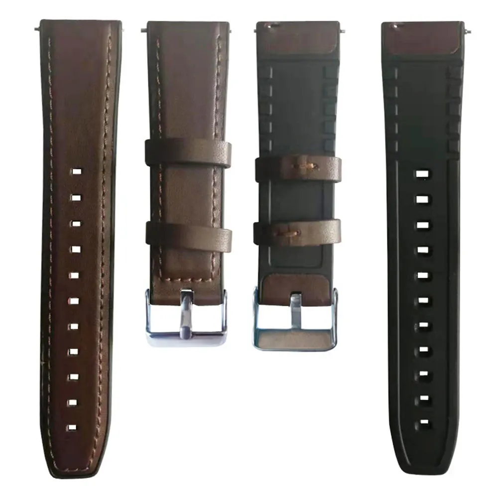 20mm 22mm Leather+Silicone Watch Strap For Huawei Watch GT2e GT2 42mm 46mm Smartwatch Band Samsung Gear S3 Active2 40mm 44mm