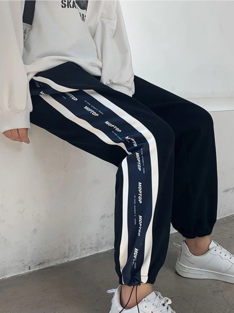 Хаучжоу Харадзюку большие серые женские спортивные штаны для бега Мешковатые