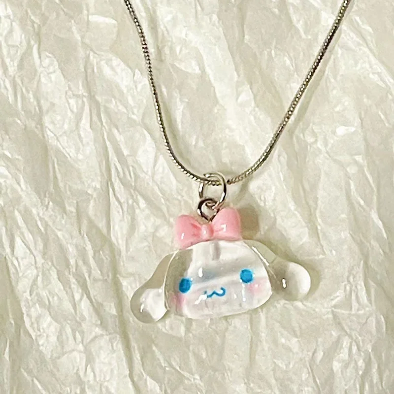 

Sanrio Cartoon Exquisite Flashing Necklace Pacha Dog My Melody Anime Couple Collarbone Chain Boudoir Honey Cute Pendant Gift