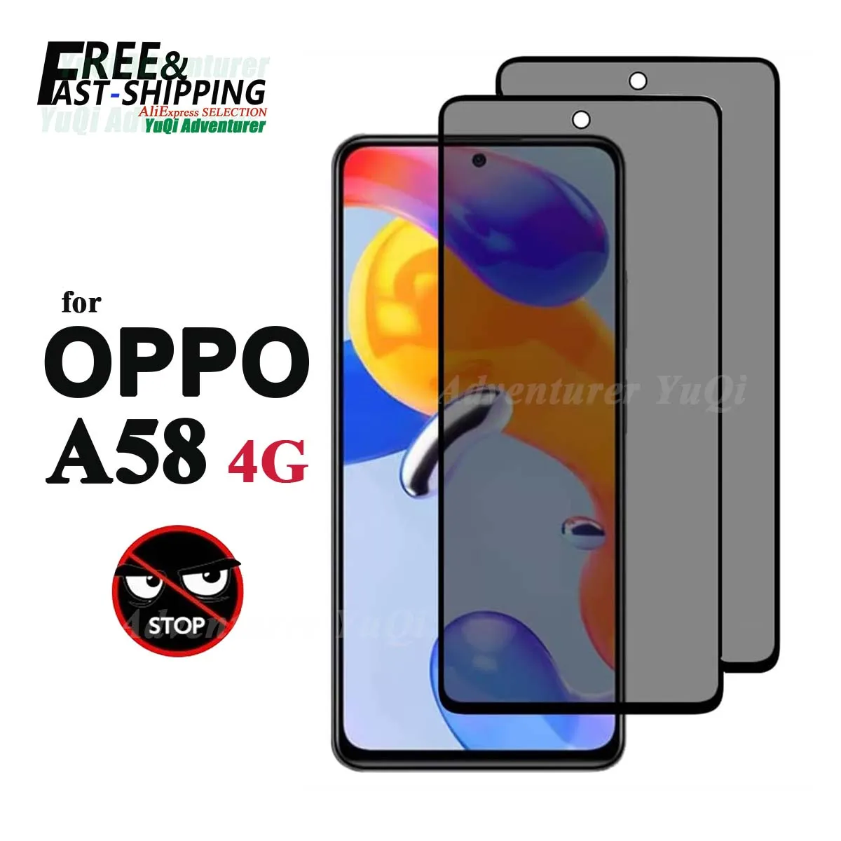 Противошпионская Защита экрана для OPPO A58 4G закаленное стекло конфиденциальности