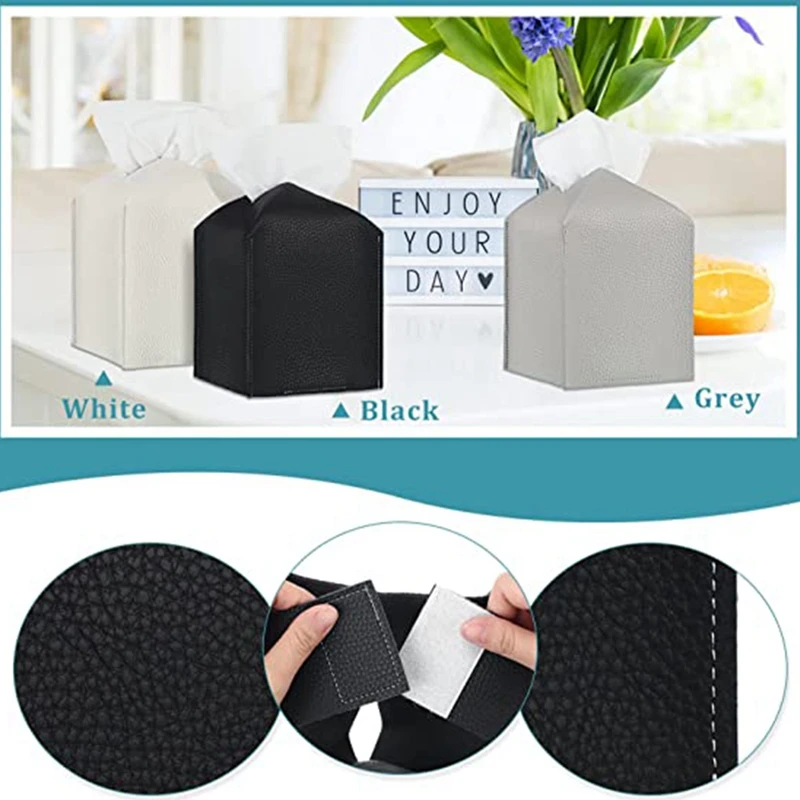 3шт Коробка для салфеток из искусственной кожи Держатель коробка туалетных