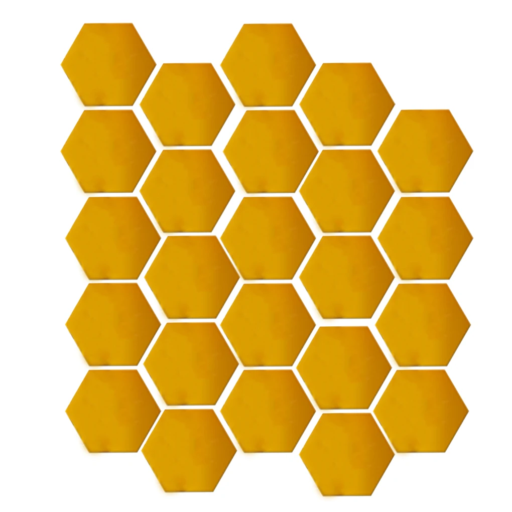 

Pack of 24 Hexagonal Mirror Wall Sticker 3D DIY Personalized Decorative Clear Smooth Surface Reflective Effect Wall Decal