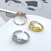 trend personality stainless steel custom name rings for women men goldsilverrose gold ring fashion charm jewelry holiday gift