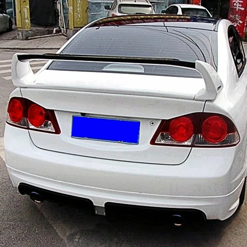 Фото Комплект из 3-х спойлеров для Honda Civic 8-го и 9-го поколений (FD2) 2006-2015: задний спойлер-антикрыло, тюнинг, фиксированное ветровое крыло, диффузор, обвес для автомобиля №5