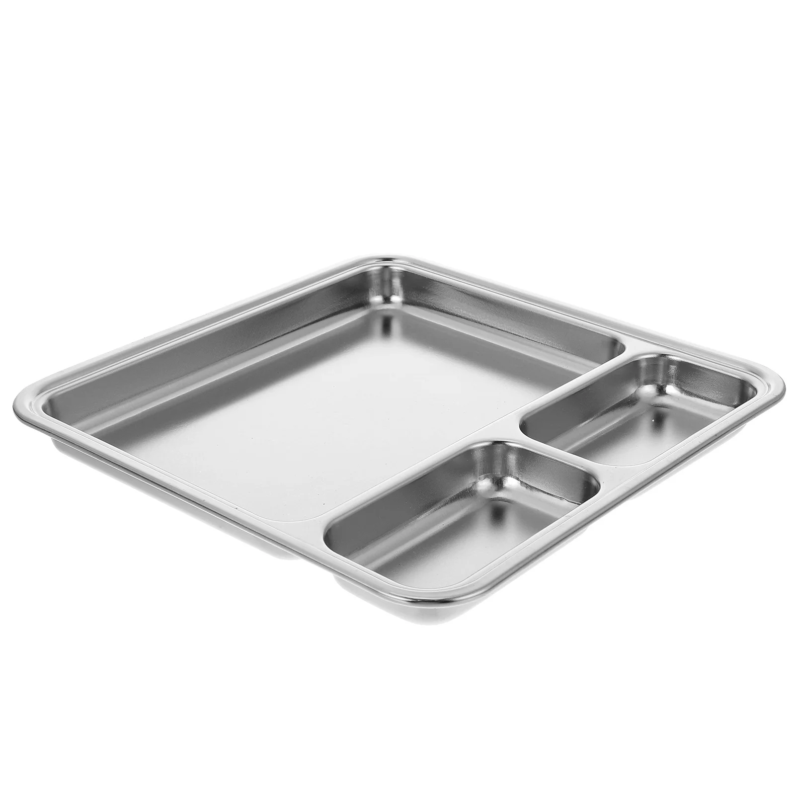 

Plate Plates Divided Stainless Steeltray Servingkids Dinner Portion Adults Control Compartment Diet Trays Dish Platter Snack