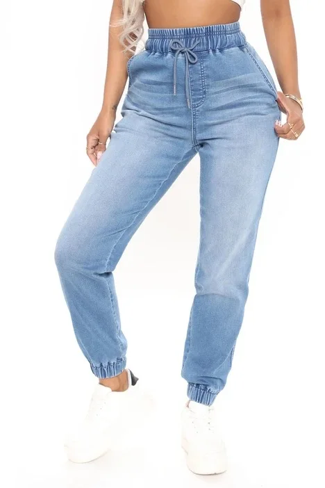 

YP9119 Women's Jeans 2022 Spring Street Hipster Washed Harlan Beam Nine Points Retro High Waist Jeans