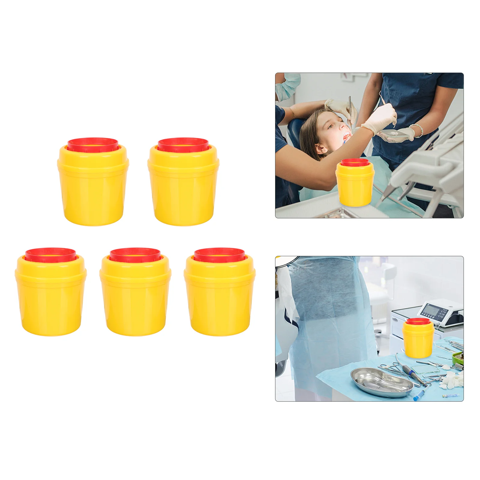 

5 Pcs Sharp Instruments Barrels Small Container Professional Sharps Containers Clinic Syringe Trash Cans Buckets Plastic