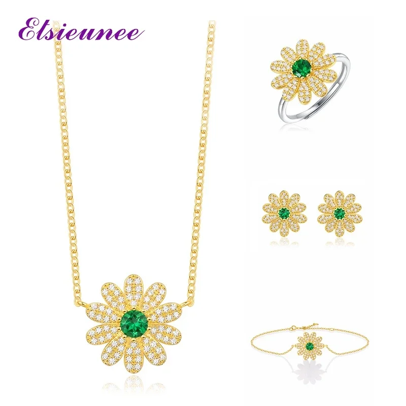 Винтажное ожерелье из стерлингового серебра 925 пробы с изумрудом и