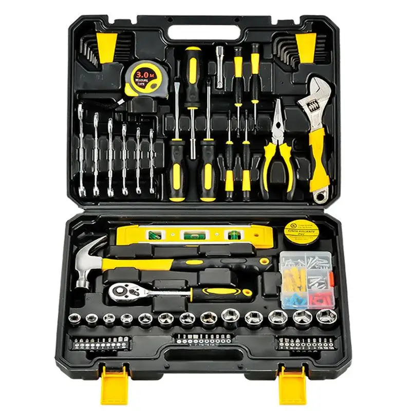 

108pcs Home Repair Hand Tool Kit Socket Spanner Screwdriver Multi-functional Basic Household Tool Set With Carrying Bag For