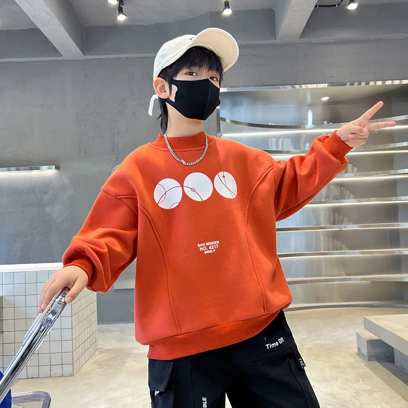 

Утепленный теплый свитшот для мальчиков, на Возраст 4-14 лет