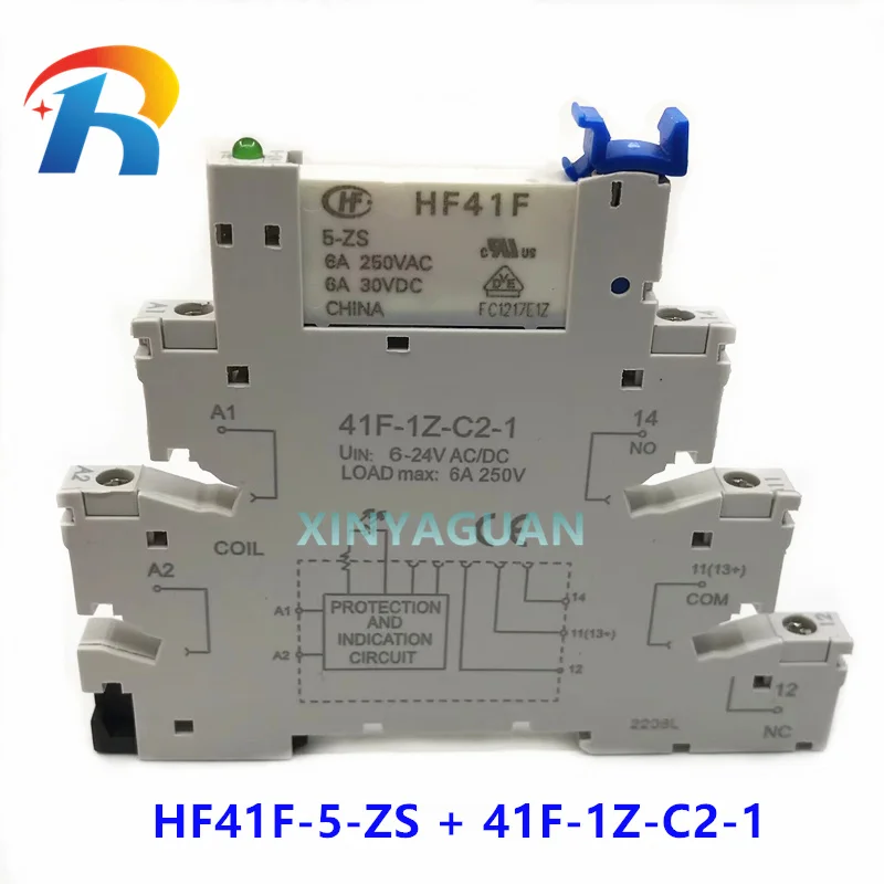 

1 шт., реле 41F-1Z-C2-1 + HF41F 24-ZS 12-Z 5-ZS 5 в 12 в 24 в ZST 6A 250 в 1CO