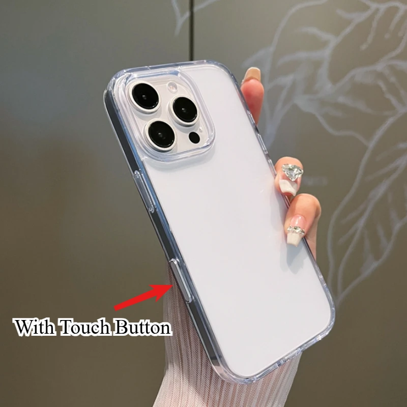 Прозрачный чехол для телефона с кнопкой сенсорной камеры HOCE iPhone 16 16Pro Max Plus