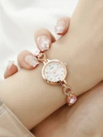 2PCS Set Luxury Watch Women Bracelet Rhinestone Fashion Wristwatch Casual Ladies Watches Bracelet Set Clock 5