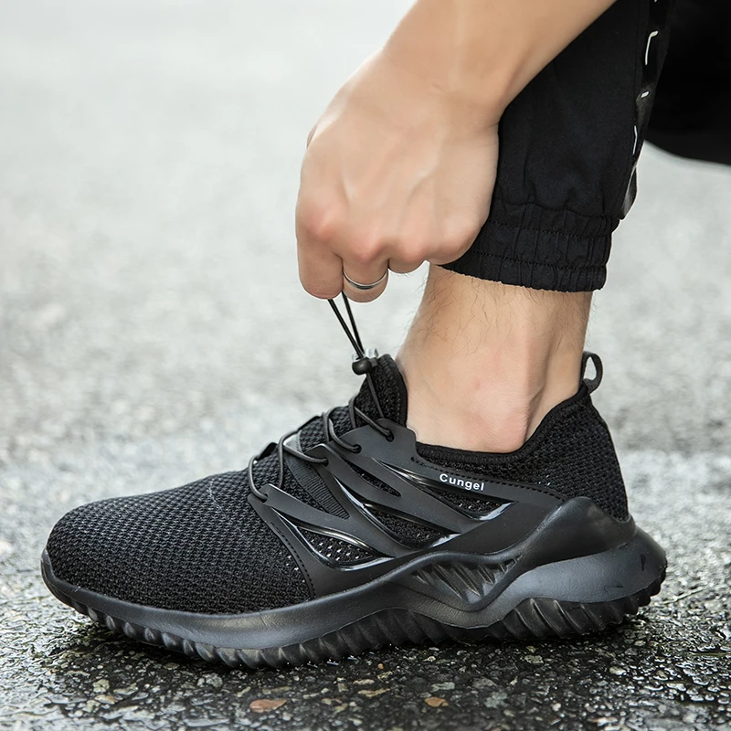 New Mens Hiking Shoes Mesh Steel Toe Cap Men Work Safety Shoes Working Boots Puncture Proof Protective Footwear Size 39-46