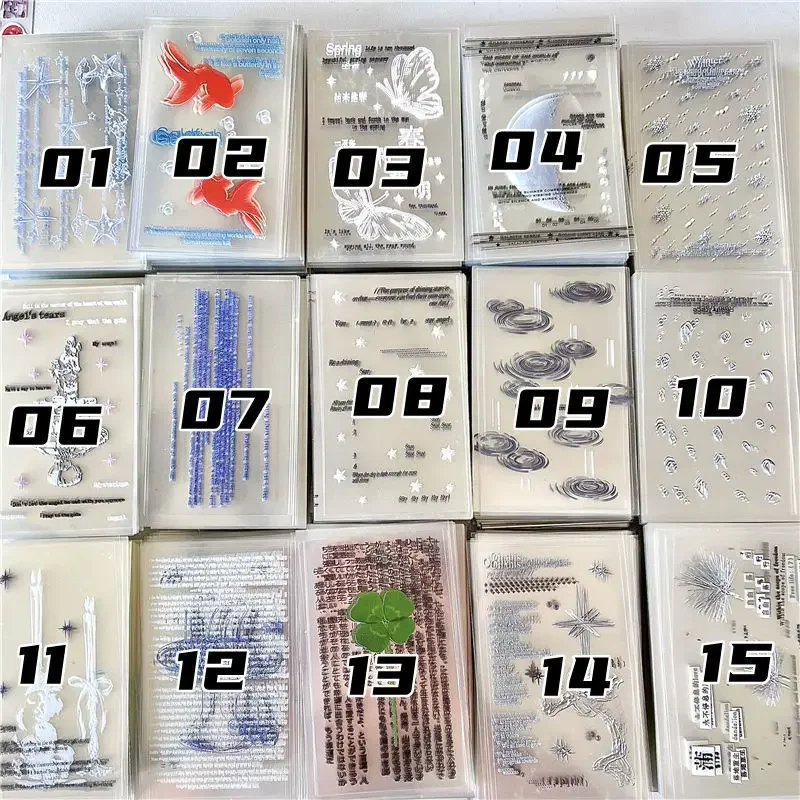 

Набор из 20 прозрачных наклеек с дождевой водой, кои, четырехлистный клевер