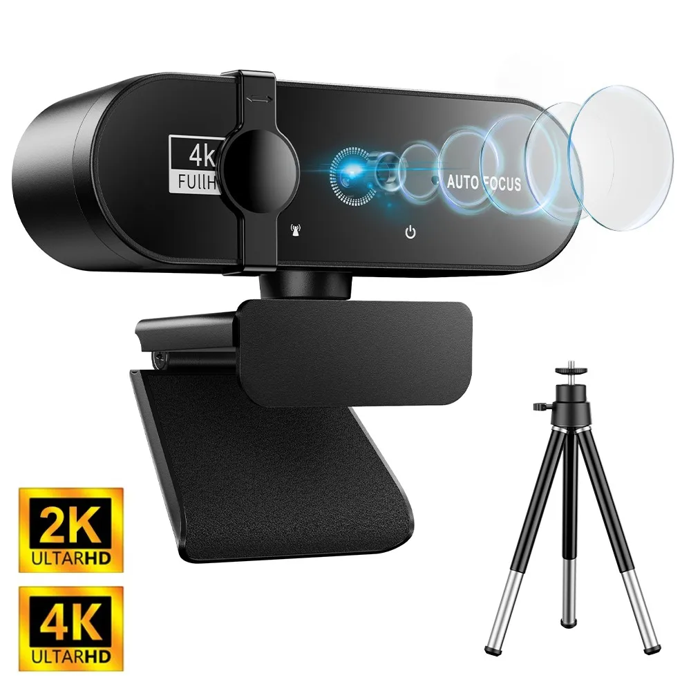 Webcam 4K 2K Web Camera 1080p Mini 30fps Usb Camera Full Hd Web Cam With Microphone Tripod Autofocus Webcam For PC Mac Laptop