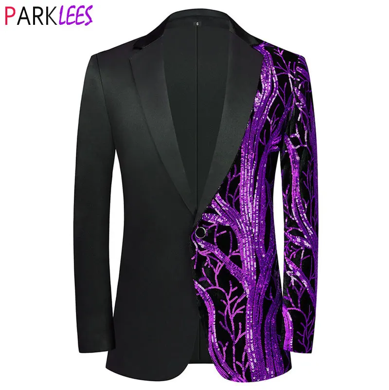 

Мужской блестящий зеленый Блейзер с пайетками, 2022 стиль, шаль, воротник, одна пуговица, смокинг, цветочный костюм, пиджак, вечерние костюмы ж...