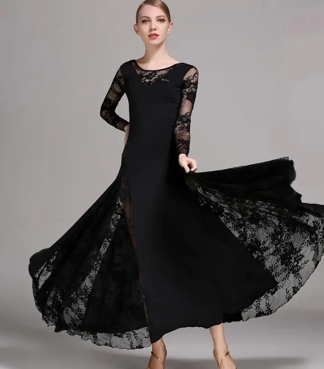 

Женское платье для современных танцев, весеннее кружевное стандартное платье для выступлений