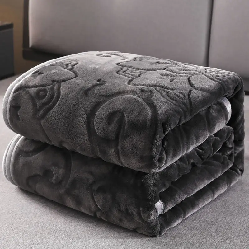 

Solid Color Winter Fuzzy Flannel Blanket Fluffy Warm Soft Sofa Cover Bedspread Blue Black Coral Fleece Plush Blankets For Beds