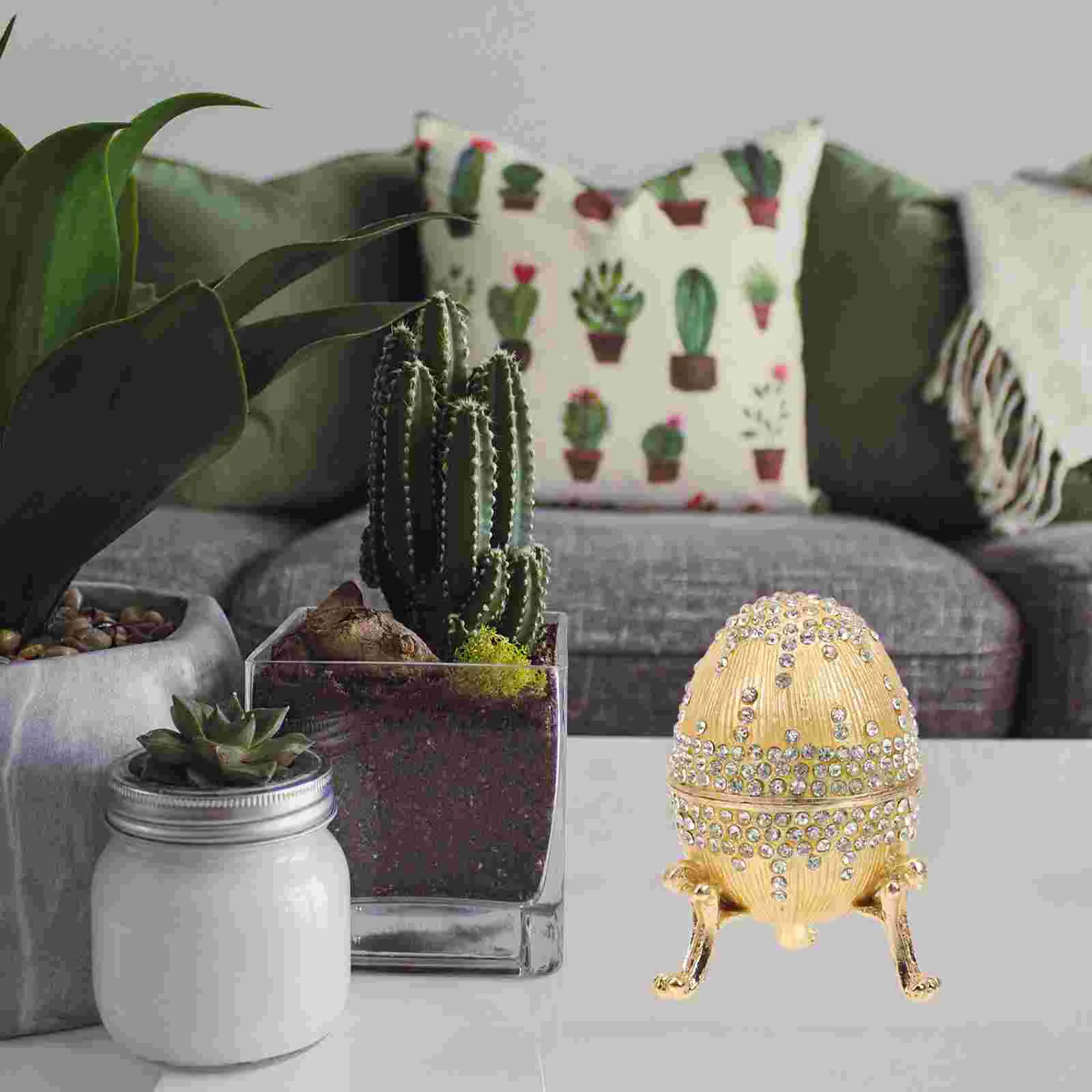 Egg Box Jewelry Trinket Container Enameled Faberge Organizer Vintage Ornament Easter Gift Enamel Collection Holder Shape Day