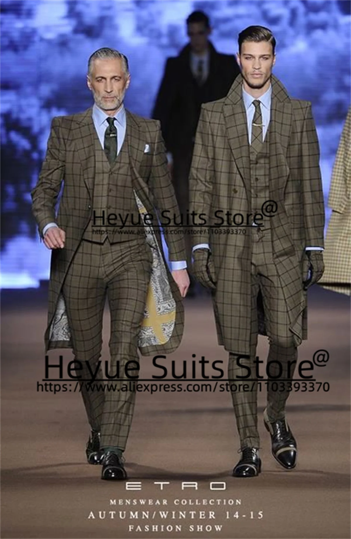 Деловые итальянские Длинные Стильные клетчатые мужские костюмы облегающие