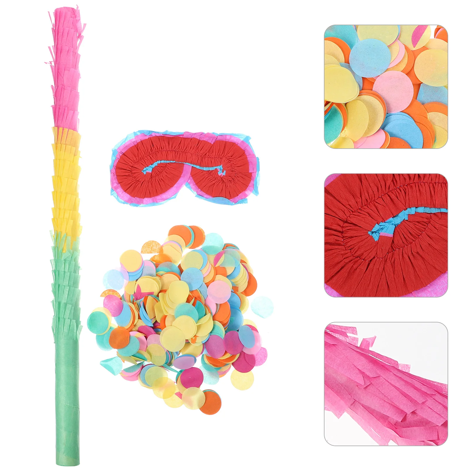 

Pinata Party Stick Blindfold Pinatas Paper Pickandmexican Summer Birthday Set Sticks Kids Toy Supplies Bat Glasses Costume
