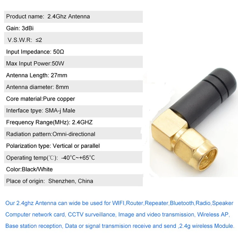 2 шт. 3Dbi 4 ГГц WIFI антенна SMA мужской маршрутизатор Bluetooth антенны беспроводной
