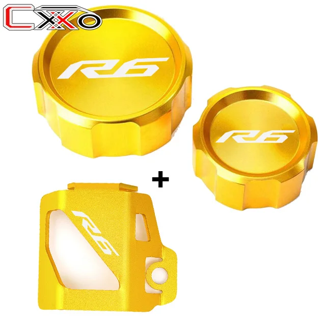 

Аксессуары для мотоциклов Yamaha YZF R6 YZF-R6 r6 2010-2022 yzfr6 CNC Защитная Крышка Резервуара передней и задней тормозной жидкости