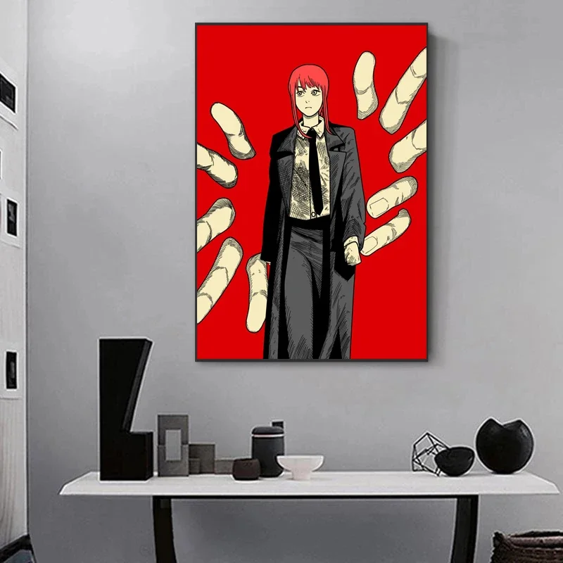 Японский классический аниме Makima Benzoidal Print мужской постер современный