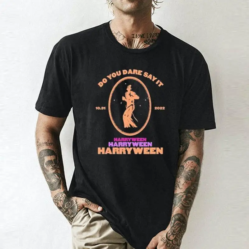 Вы осмеливаетесь сказать это Гарри Хеллоуин летняя футболка унисекс хлопковая