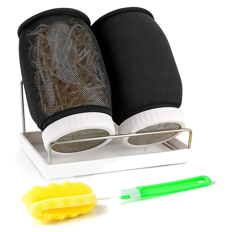 

Набор банок для вспенивания, 2 банки с широким горлышком, высококачественные крышки из нержавеющей стали для вспенивания, светонепроницаем...