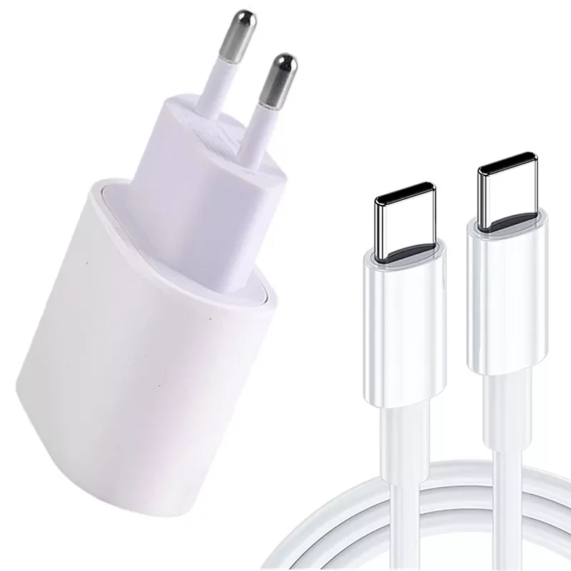 

20W Fast Charger For iPhone 13 pro EU Plug + Data Fast Charging 1M PD Cable For iPhone 12 Adapter Wire USB-C for iphone 11 ipad