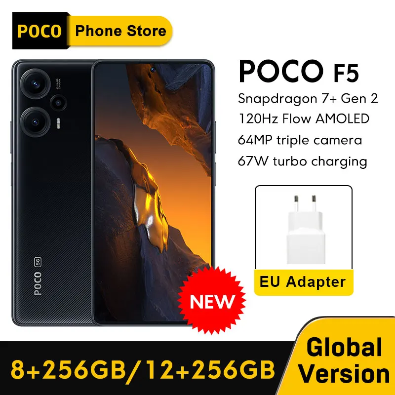 POCO F5 Global Version 8GB 256GB / 12GB 256GB Snapdragon 7+ Gen 2  6.67'' 120Hz Flow AMOLED DotDisplay 64MP Triple Camera NFC 5G