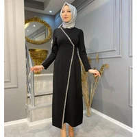 wepbel middle east abaya muslim dress for women long sleeve caftan high waist islamic clothing bronzing edge bowknot robe kaftan