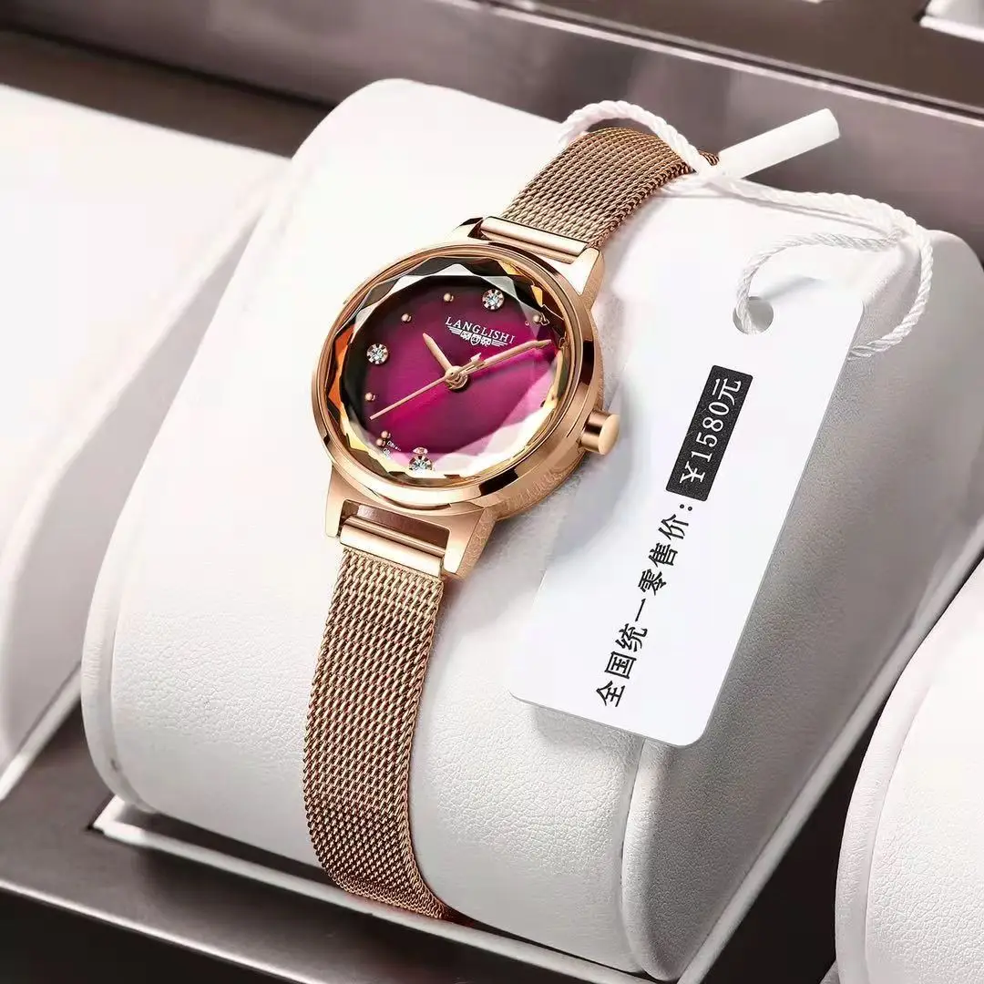 Enlarge 2022 Luxury Ladies Watch Top Brand Casual Thin Mesh Stainless Steel Waterproof Women Bracelet Quartz Watch Dress feminino reloj