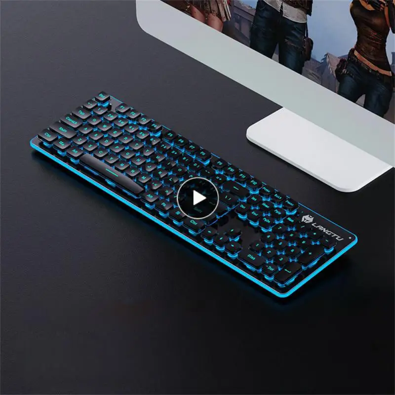 

Usb Game Office Computer Wireless Keyboard Gaming Keyboards Mute 104 Keyboard Luminous Suspension With Rgb Backlit Rgb Keyboard