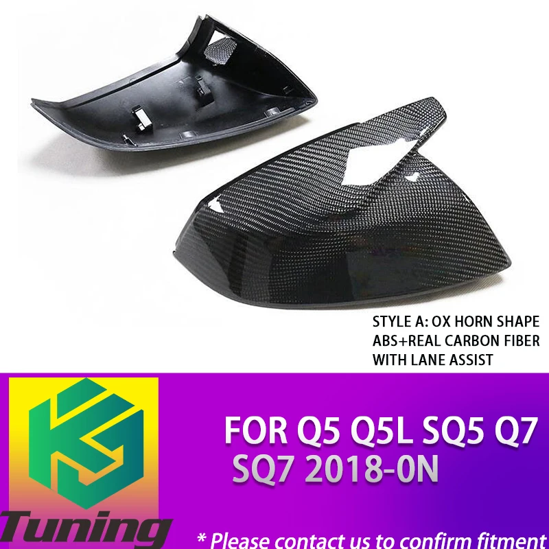 Добавьте крышку бокового зеркала заднего вида из углеродного волокна для Q5 Q5L SQ5 Q7