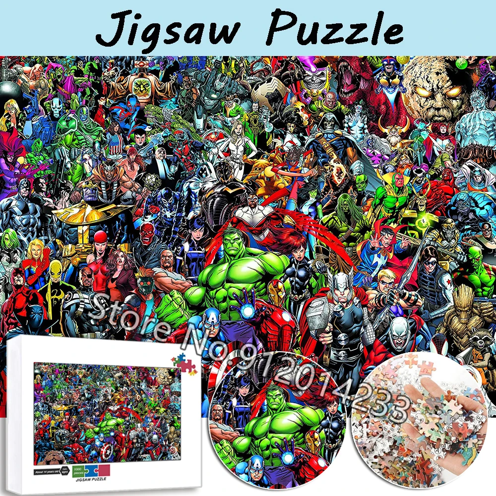 

Disney Marvel Superhero Jigsaw Puzzle for Adult Decompression Toys Iron Man Captain America Hulk Puzzles Assembly Picture Gifts