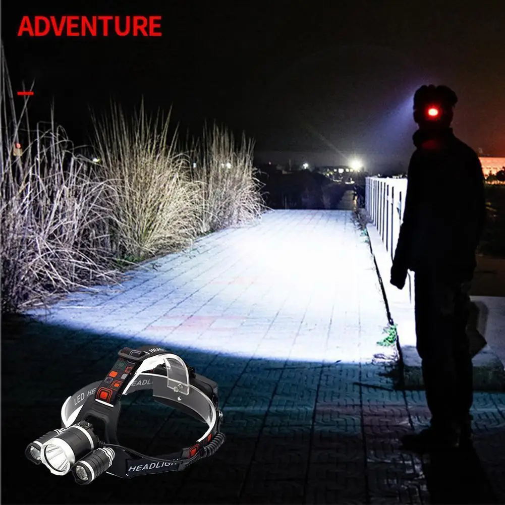 

3 Leds T6 Lamp Fishing Light Rechargeable Torch Hunting Lamp Camping Flashlight For 18650 Battery Lantern Ligh Z8u2