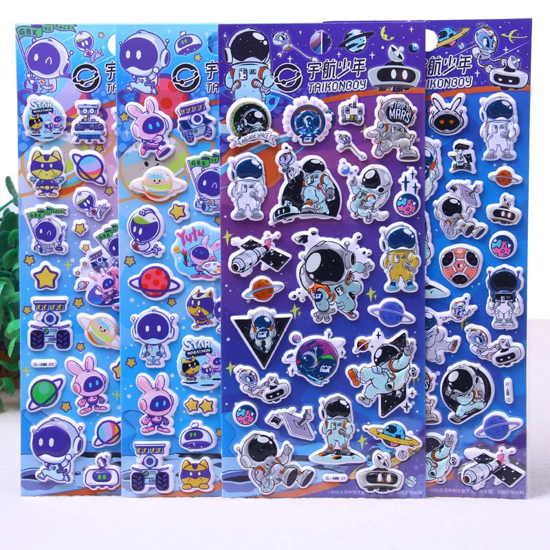 

Kids Space Astronaut Cartoon Stickers Children Room Kindergarten Wall Decoration Stickers Starry Sky Theme Scrapbook Sticker