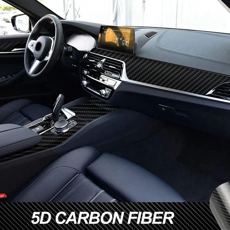 

Car Interior Trim Protective Film Decoration 5D Carbon Fiber Vinyl Sticker for-BMW 5 Series G30 G31 2017-2020 LHD