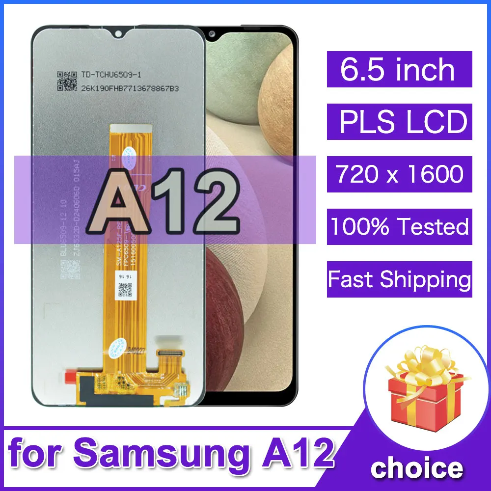 Фото 6,5-дюймовый протестированный ЖК-дисплей для Samsung Galaxy A12, сенсорный экран, дигитайзер, замена ЖК-дисплея для телефона Samsung A12 A125 с рамкой №1